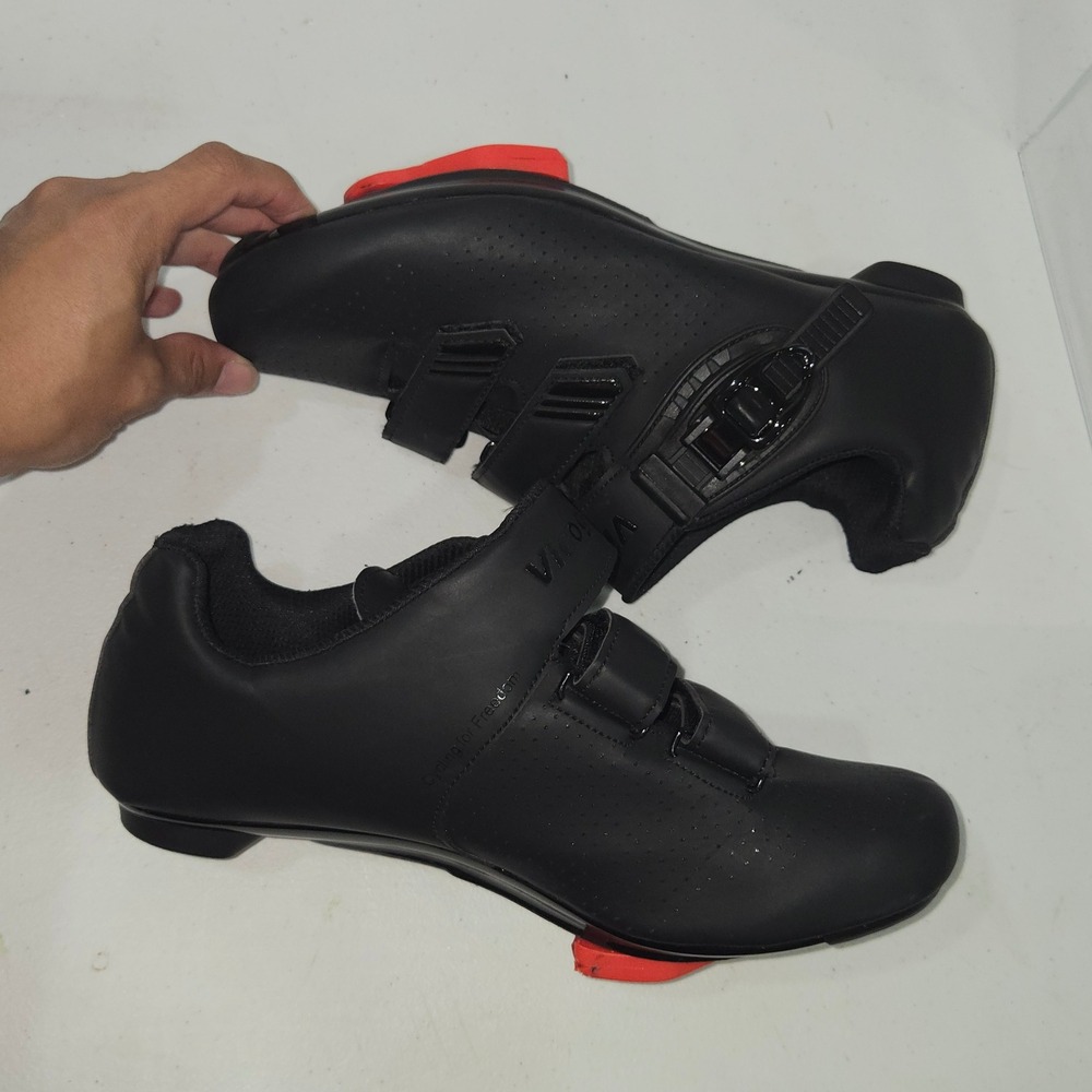 Vicogn Road Cycling Shoes Black Size 42 Ratchet Buckle Straps Cleats Included - Picture 5 of 9